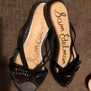 Women’s Sam Edelman black velvet, studded sandals